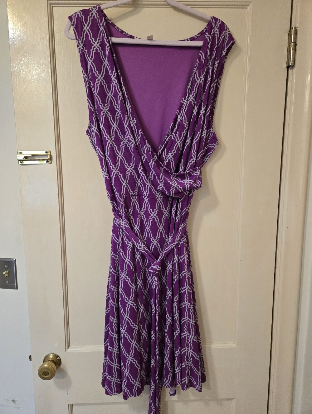 41 Hawthorn Purple Printed Wrap-Style Women's Dress